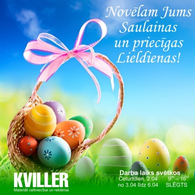 Novēlam priecīgas Lieldienas!