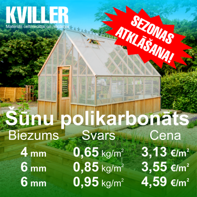 Polikarbonāts siltumnīcām un nojumēm