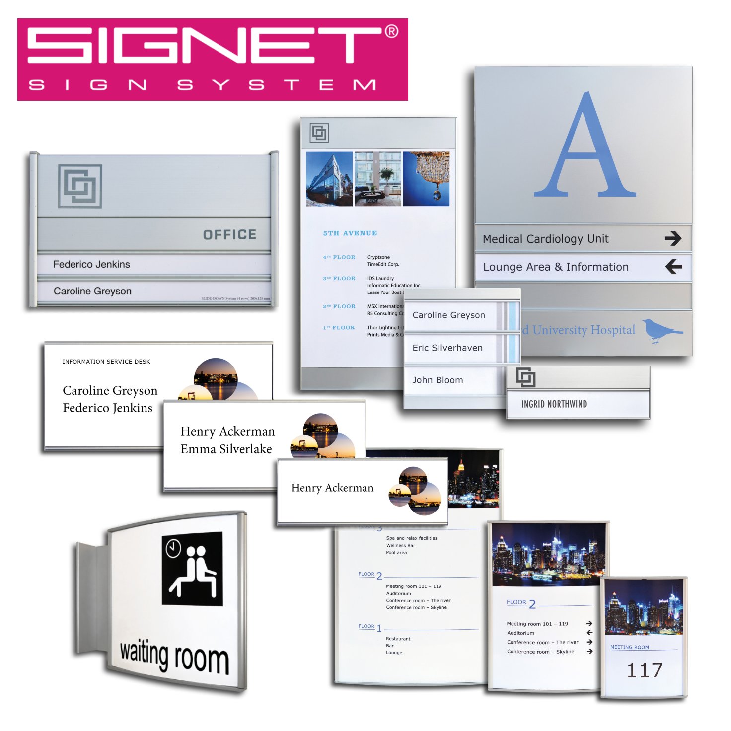 SIGNET alumīnija norāžu sistēmas SIGNET alumīnija norāžu sistēmas